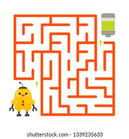 Help the robot to charge the battery. Maze game for children.