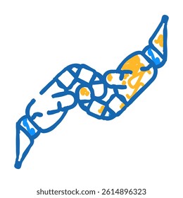 help robot hand gesture doodle icon sketch vector. help robot hand gesture sign. isolated symbol illustration