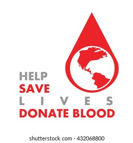 Help Save Lives Donate Blood World Stock Vector (Royalty Free ...