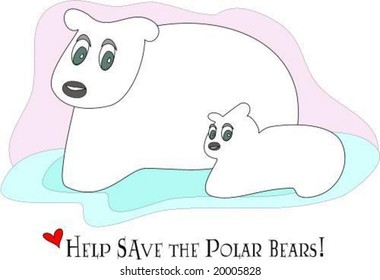 Help Save the Polar Bears Vector