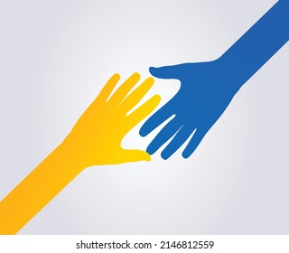 Help and save Ukraine concept vector illustration. Pray for Ukraine, Ukraine flag praying concept vector illustration. Save Ukraine from Russia.