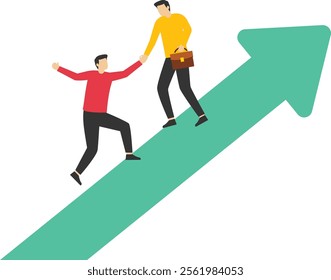 Help to scale the graph to reach the goal, Vector illustration design concept in flat style

