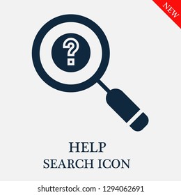 Help search icon. Editable Help search icon for web or mobile.