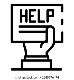 Help service center icon. Outline help service center vector icon for web design isolated on white background