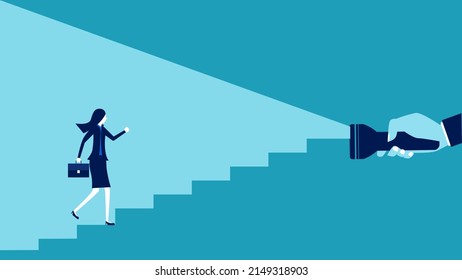 Help shine a guiding light for business women. business support concept