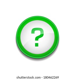 Help Sign Circular Green Vector Web Button Icon