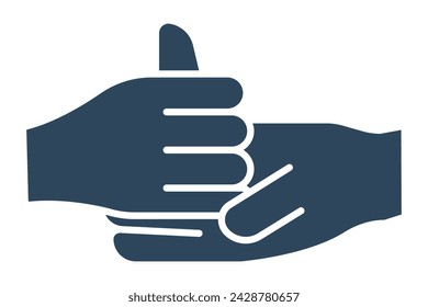 help sign language. symbol 'Help' sign in sign language with diverse hands, offering assistance. solid icon style. element illustration