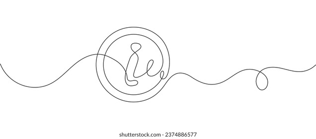 Help sign line continuous drawing vector. Instruction, information, guide, link sign. One line Help sign icon vector background. Privacy policy, guide, rule symbol. Continuous outline of inform