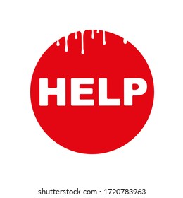 help sign on white background