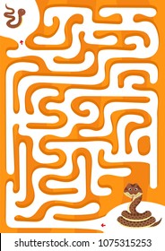 Help snake find the son. Maze game for kids