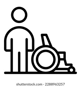 Help social care icon outline vector. Elder senior. Medical service