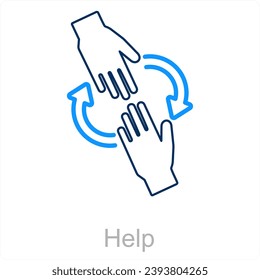 Help and solidarity icon concept