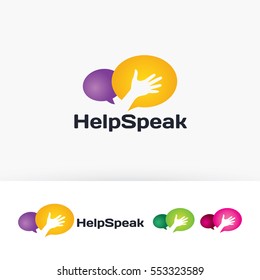 Help speak logo design. Speech, Communication and Forum logo concept. Vector logo template