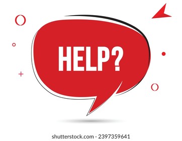 Help speech bubble text. Hi There on bright color for Sticker, Banner and Poster. vector illustration.