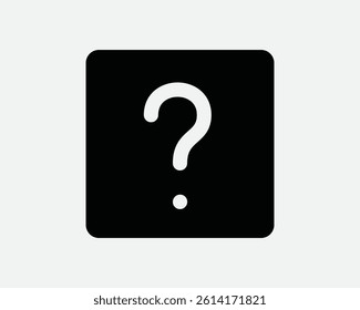 Help Square Icon Question Mark Solid Black Box Queries FAQ Support Center Customer Service Front Information Info Desk Graphic Illustration Vector