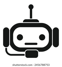 Help support bot icon simple vector. Online center call. Answer web volume