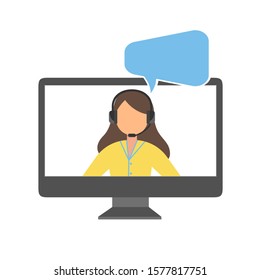 Help, Support and Contact. Customer Service Icon. Male and female call center working in headphones. Customer service character.