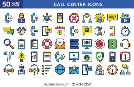 Help, Support, and Contact Vector  Icons Set. Phone Assistant, Online Help, Video Chat. Editable Stroke.