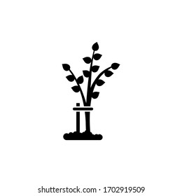 Hilfe und Unterstützung für Behindertenbaum, Pflegeanlage. Flache Vektorillustration Symbolgrafik. Einfaches schwarzes Symbol auf weißem Hintergrund. Design-Vorlage für Hilfesystem, Unterstützung für Deaktivierte Baumstruktur für Web- und mobile UI-Elemente