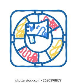 help and support doodle icon sketch vector. help and support sign. isolated symbol illustration