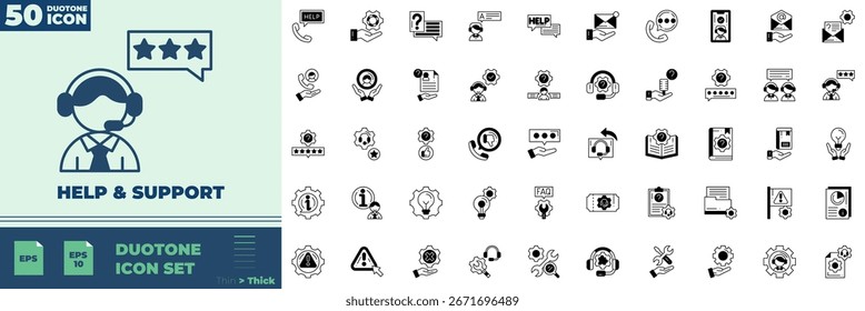 Help And Support Duotone Icon set