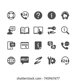 Help and support glyph icons