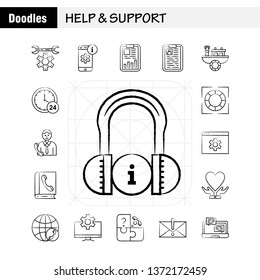 Help And Support Hand Drawn Icon for Web, Print and Mobile UX/UI Kit. Such as: Setting, Gear, Seo, Mobile, Information, Setting, Seo, Board, Pictogram Pack. - Vector