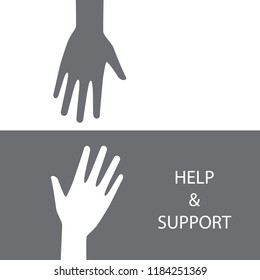 Help and support hands icon logo vector graphic design.