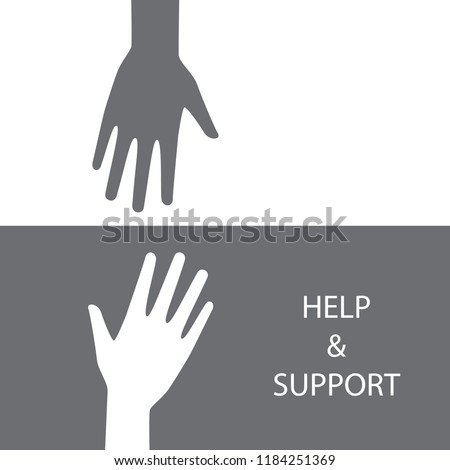 Help and support hands icon logo vector graphic design.