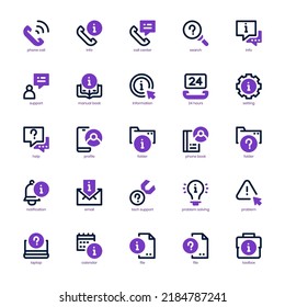 Help and Support icon pack for your website, mobile, presentation, and logo design. Help and Support icon mix line and solid design. Vector graphics illustration and editable stroke.