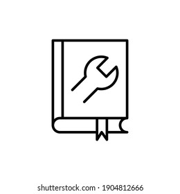 Help and support icon. Simple line style for web template and app. Call center, assist, service, contact, phone, computer, info, vector illustration design on white background. EPS 10