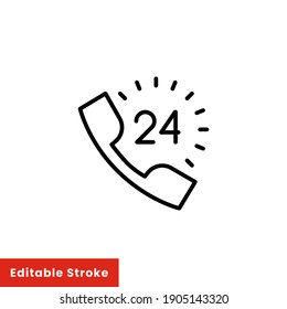 Help and support icon. Simple line style for web template and app. Call center, assist, service, contact, phone, computer, info, vector illustration design on white background. Editable stroke EPS 10