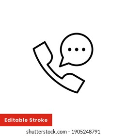 Help and support icon. Simple line style for web template and app. Call center, assist, service, contact, phone, computer, info, vector illustration design on white background. Editable stroke EPS 10