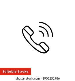 Help and support icon. Simple line style for web template and app. Call center, assist, service, contact, phone, computer, info, vector illustration design on white background. Editable stroke EPS 10