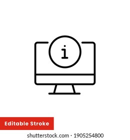Icono de Ayuda y soporte técnico. Estilo de línea simple para plantilla web y aplicación. Centro de llamadas, asistencia, servicio, contacto, teléfono, computadora, información, diseño de ilustración vectorial sobre fondo blanco. EPS de trazo editable 10
