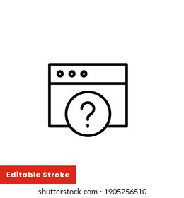 Help and support icon. Simple line style for web template and app. Call center, assist, service, contact, phone, computer, info, vector illustration design on white background. Editable stroke EPS 10