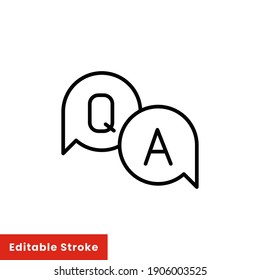 Help and support icon. Simple line style for web template and app. Call center, assist, service, contact, phone, computer, info, vector illustration design on white background. Editable stroke EPS 10