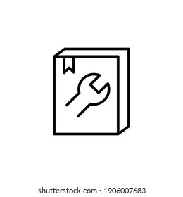 Help and support icon. Simple line style for web template and app. Call center, assist, service, contact, phone, computer, info, vector illustration design on white background. EPS 10