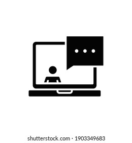 Help and support icon. Simple solid style for web template and app. Call center, assist, service, contact, phone, computer, info, vector illustration design on white background. EPS 10