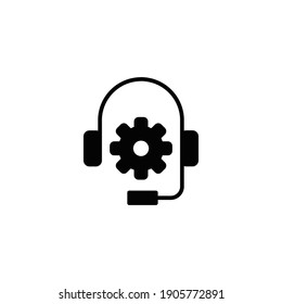 Help and support icon. Simple solid style for web template and app. Call center, assist, service, contact, phone, computer, info, vector illustration design on white background. EPS 10