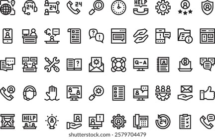 Help and support icons High-Quality Vector Icons Collection with Editable Stroke. Ideal for Professional and Creative Projects