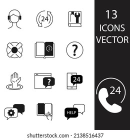 Help And Support icons set . Help And Support pack symbol vector elements for infographic web