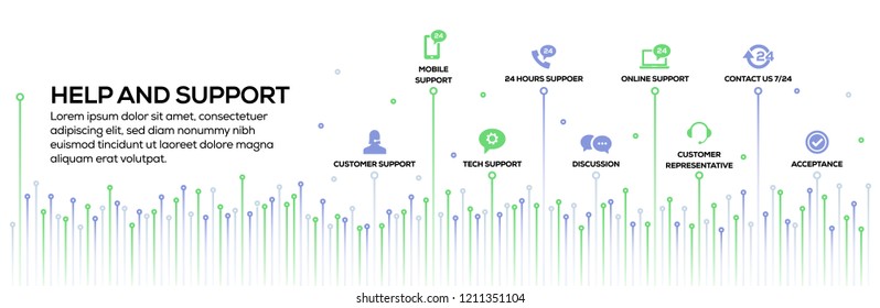 HELP AND SUPPORT INFOGRAPHIC CONCEPT