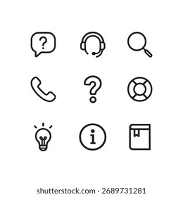 Help and Support Related icon set