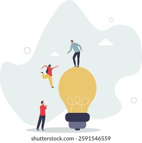 Help support team to success together, teamwork partnership to collaboration, leadership or manager to help employee reaching goal concept.flat character life .