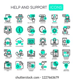 Help and Support , Thin Line and Pixel Perfect Icons