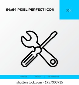 Help and Support vector line icon style. Technical Support 64x64 Pixel perfect icon.
