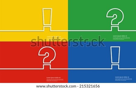 Help symbols, Question mark and Exclamation mark.