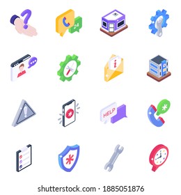 
Paquete Isometric Icons de Ayuda y Servicios Técnicos