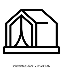 Help tent icon outline vector. Migrant refugee. War family